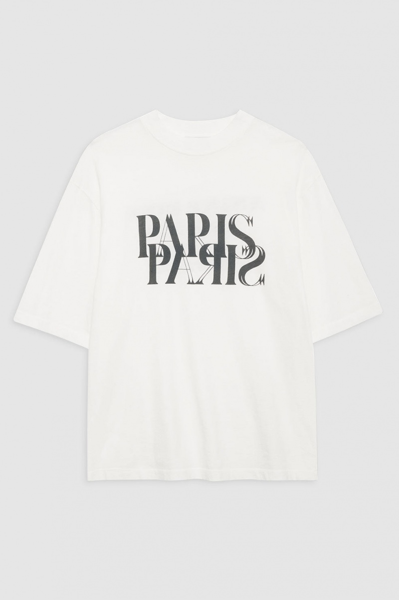 T Shirts Anine Bing Avi Paris Blanche Femme | AJH-1168760